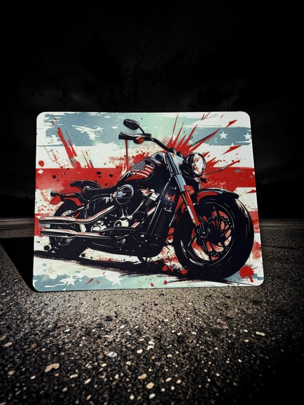 NWT American Harley Motorcycle Mousepad | Patriotic Biker Desk Accessory
